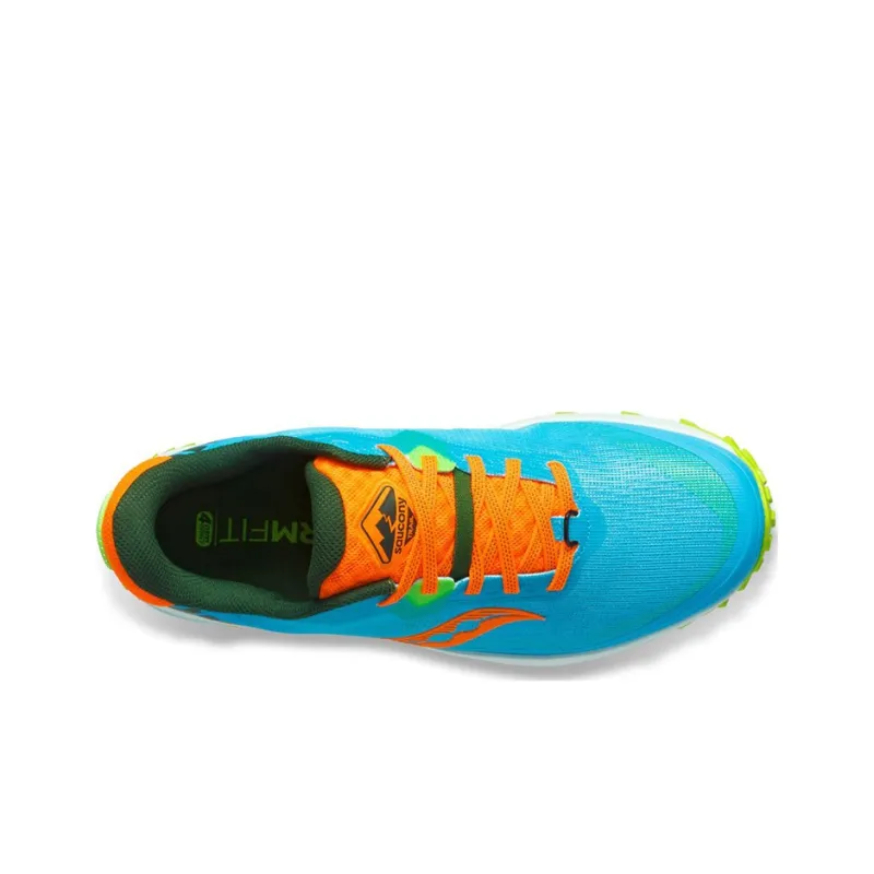 Saucony Peregrine Falcon 11 Running Shoes Men Low-Top Blue/Green/Orange-3