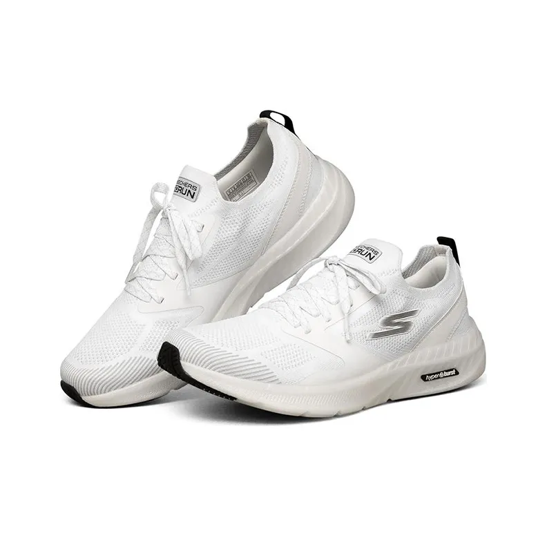 Skechers Go Run Hyper Burst Abrasion Resistant Low Top Running Shoes Men's White Black-2