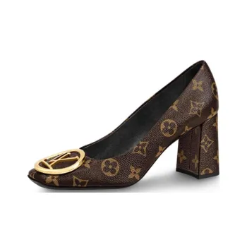 LOUIS VUITTON Madeleine Chunky Heel High Heels Women's Monogram Color