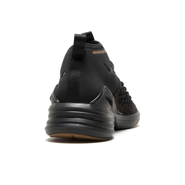 PUMA Fuse Mantra Fit Desert Cushioning Anti Slip And Wear Resistant Coverage Mid Top Running Shoes Men's Black Gold-4
