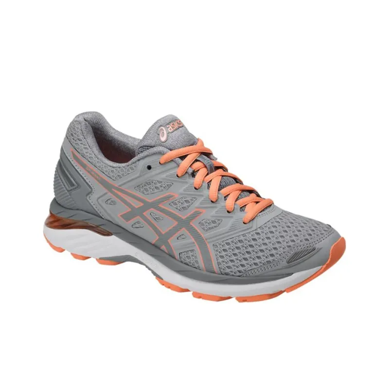 Asics GT-3000 5 Durable Breathable Low-Top Running Shoes Women's Gray Orange D-Width-2