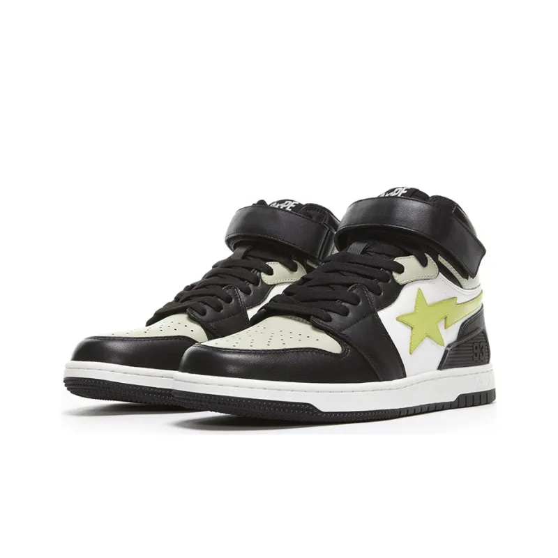 BAPE A BATHING APE Block Sta Hi Black Lime-2