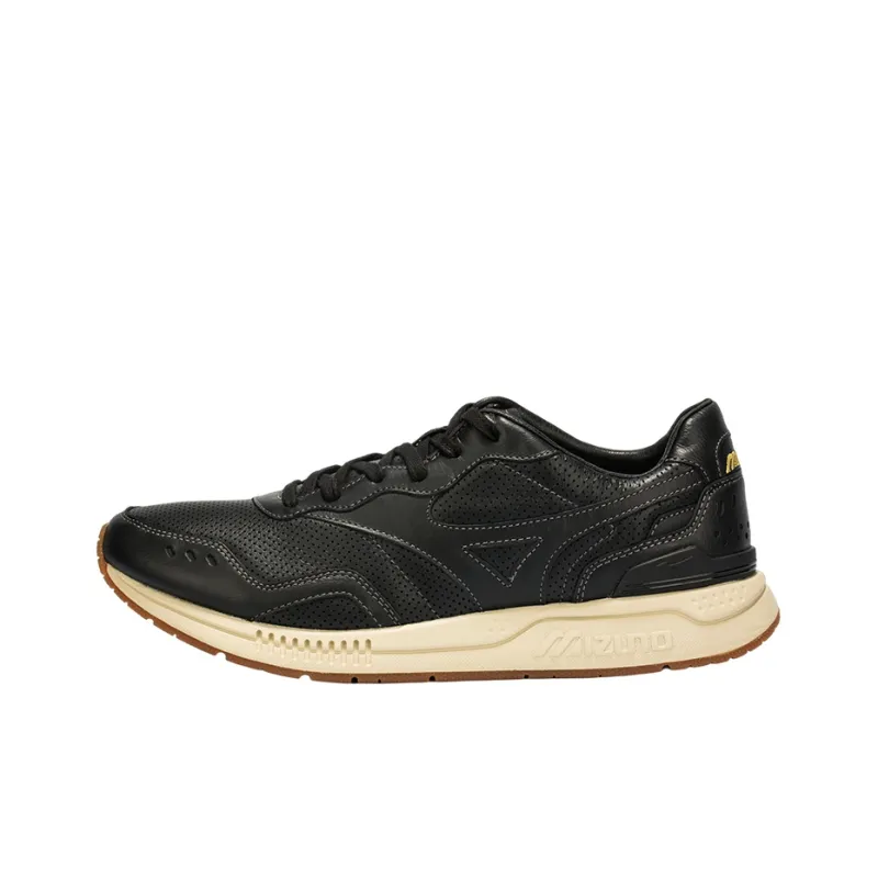 Mizuno Low Top Running Shoes Men's Black Beige White-0
