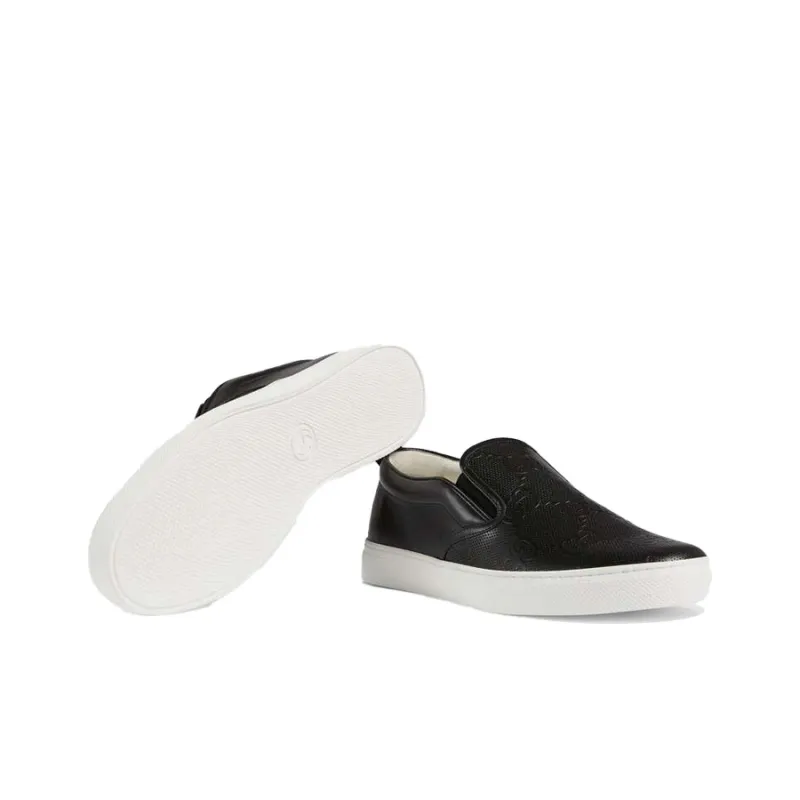 GUCCI Slip On 'GG Embossed Black'-4
