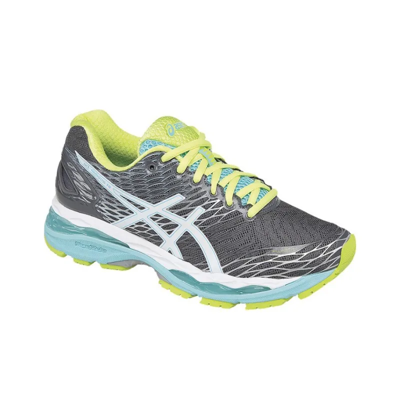 Asics GEL Nimbus 18 Durable Breathable Low Top Running Shoes Women's Gray White-2