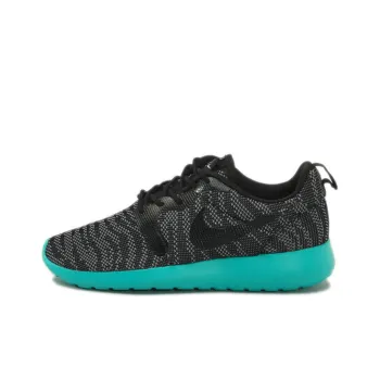 Nike Roshe Run Cushioning Anti Slip And Wear Resistant Low Top Running Shoes Women's Black Blue