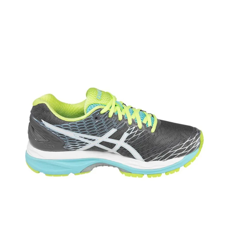 Asics GEL Nimbus 18 Durable Breathable Low Top Running Shoes Women's Gray White-1