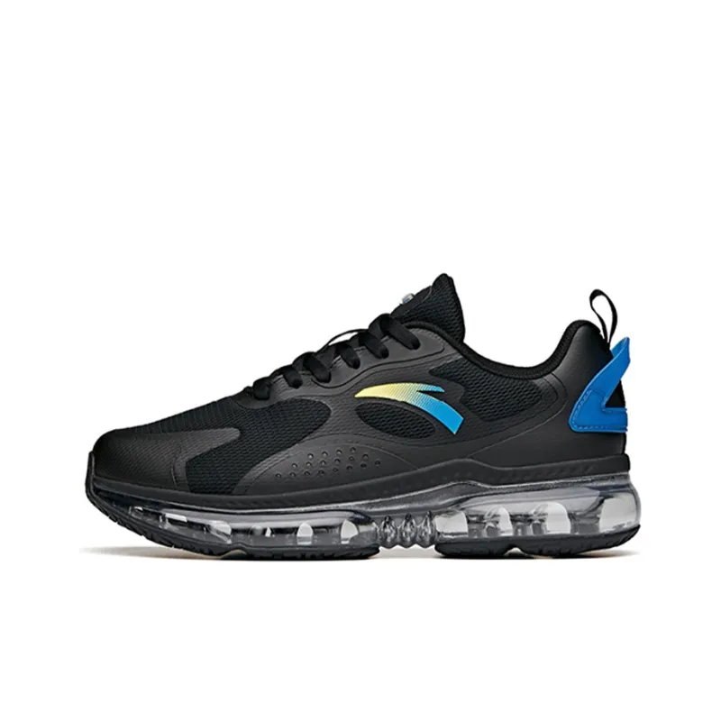 Anta Running Collection Cushioned Slip-Resistant Abrasion-Resistant Breathable Low-Top Running Shoes Men's Black Blue-0