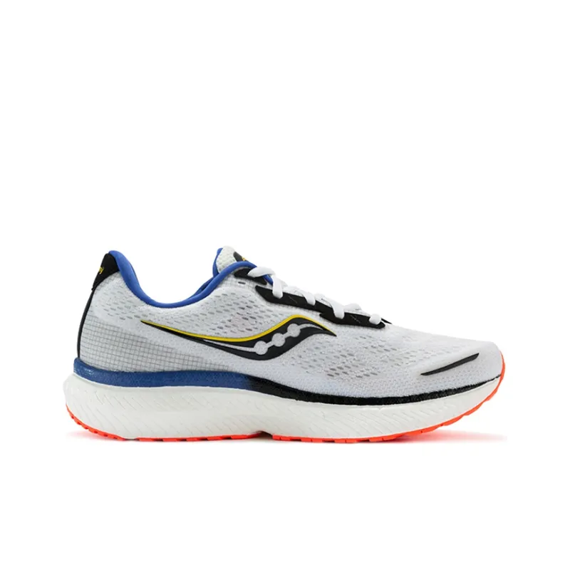 Saucony Triumph 19 Cushioning Anti Slip And Wear Resistant Support Low Top Sprint Running Shoes Men's White Blue Red-1