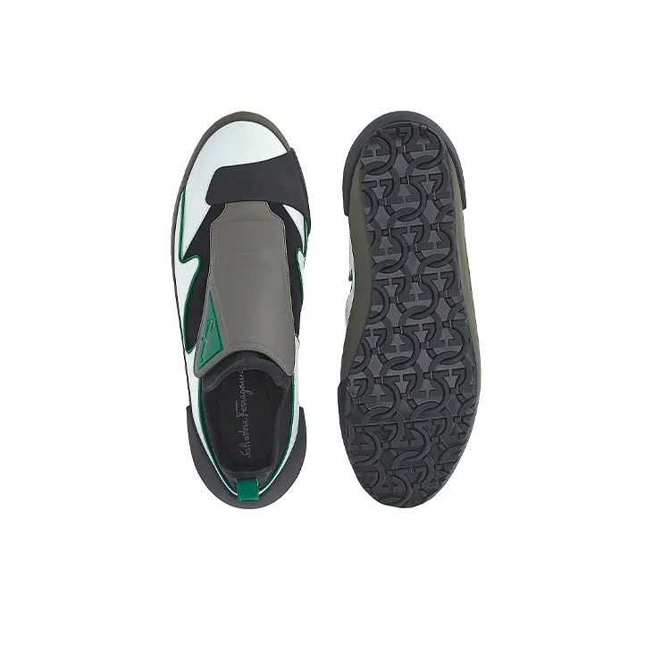 FERRAGAMO GIancini Anti-Slip Wear-Resistant Lightweight Breathable Low-Top Casual Shoes Men's Black Gray Green-4