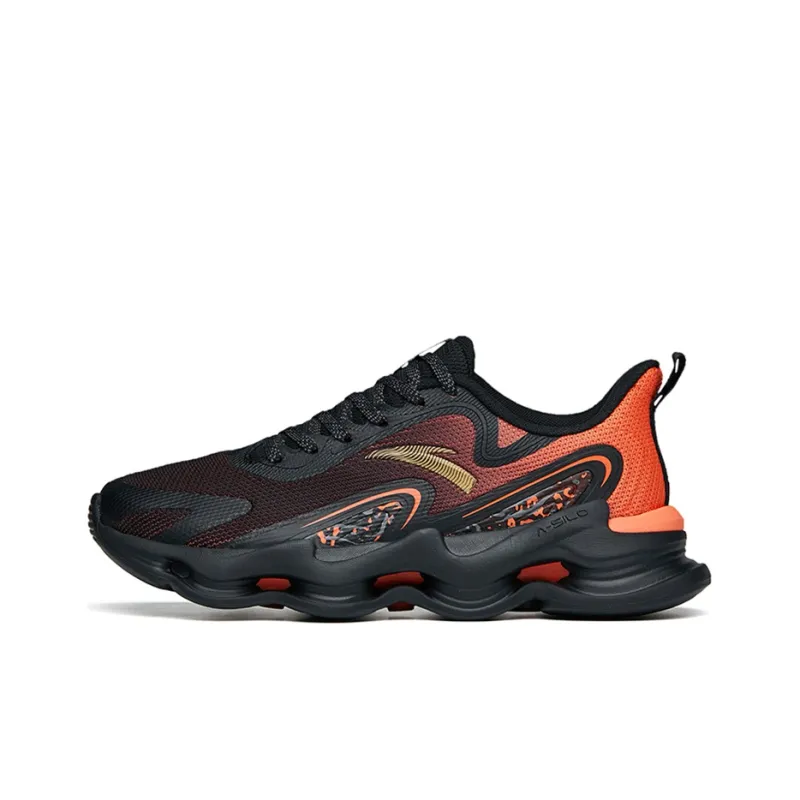 Anta Running Collection Cushioning Anti-Slip And Wear-Resistant Low-Top Running Shoes Men's Black Orange-0