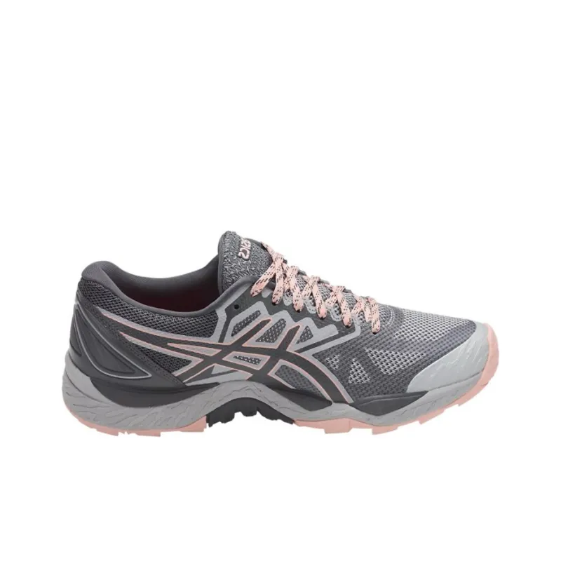 Asics GEL-FujiTrabuco 7 Durable Breathable Low-Top Running Shoes Women's Gray Pink-1