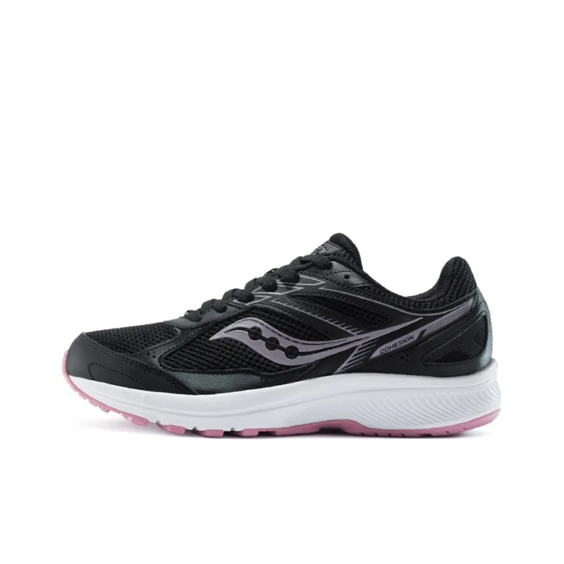 Saucony Cohesion 14 Running Shoes Women's Low Top Black Pink Red-0