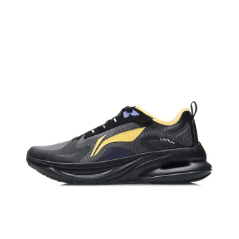 LiNing Support Shock Absorption Low Top Running Shoes Unisex Black Yellow