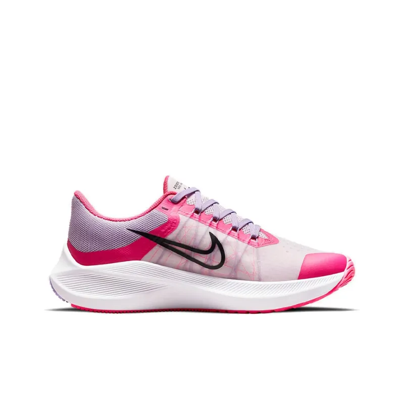 Nike Zoom Winflo 8 Cushioned Slip-Resistant Breathable Coverage Low-Top Casual Running Shoes Women's Pink Purple-1