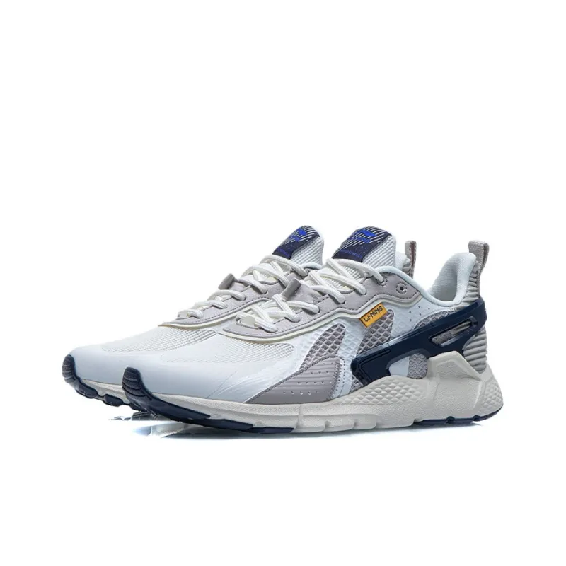 LiNing Mafia Anti Slip Wear Resistant Low Top Running Shoes Men's Gray White-2