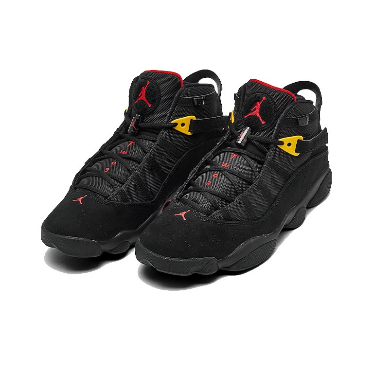 6 rings jordans black and red hotsell