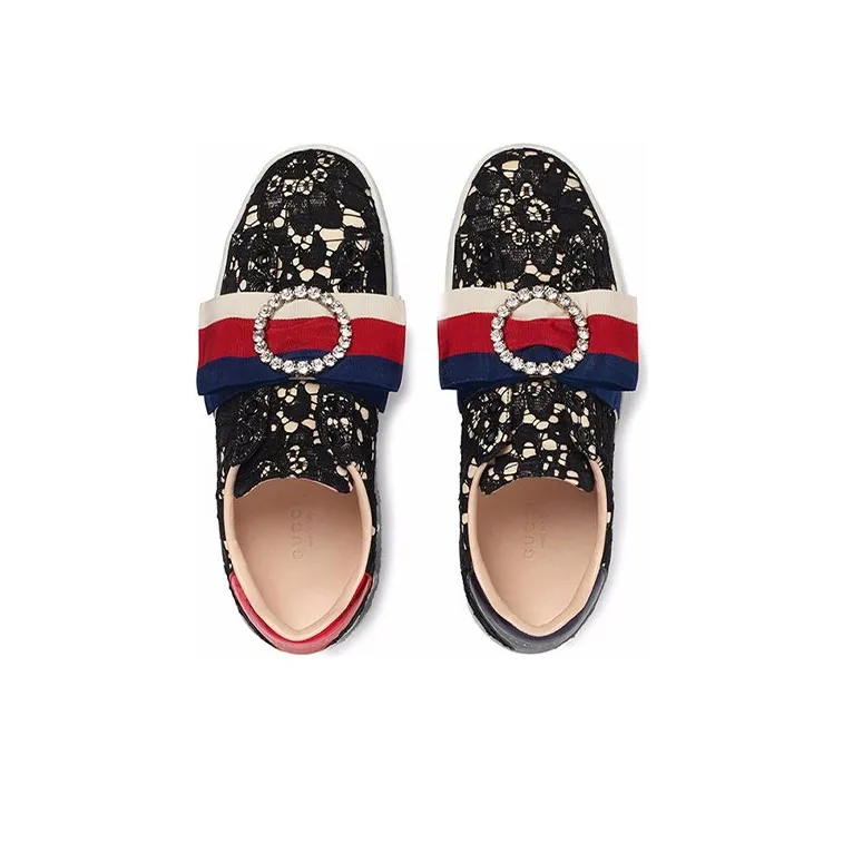 GUCCI ACE Stylish Skateboarding Shoes Women's Black-2