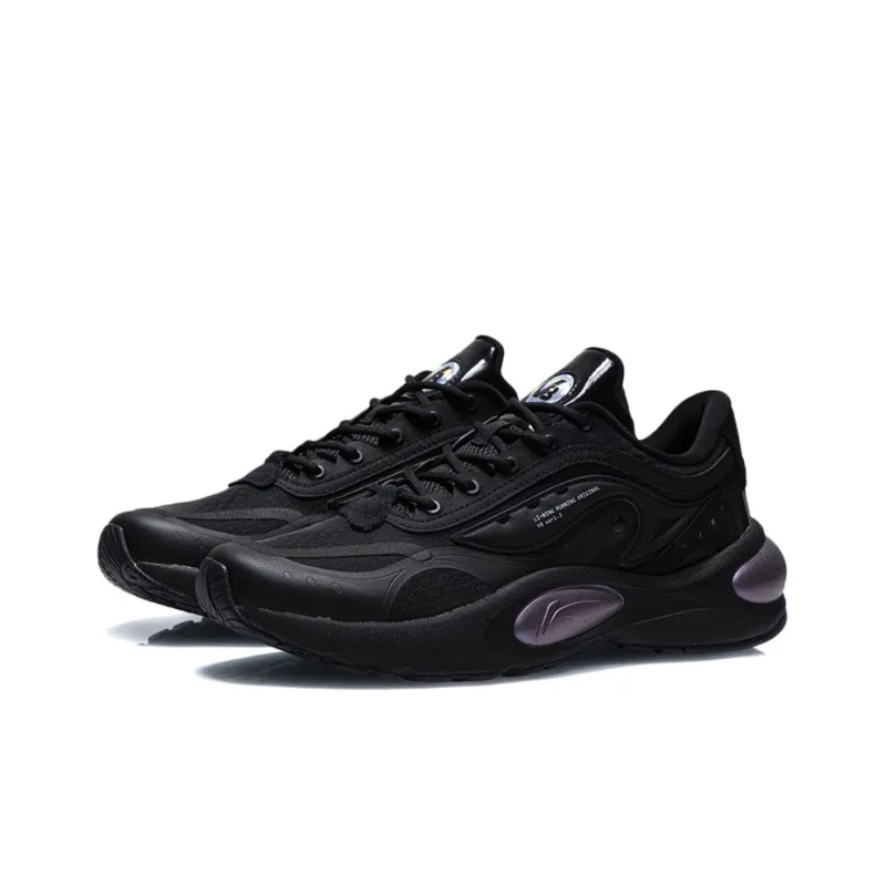 LiNing V8 Slip Resistant Cushioning Wear Resistant Low Top Running Shoes Men's Black-2