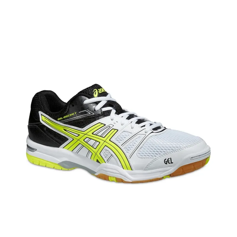Asics Gel-Rocket 7 Wear-Resistant Low-Top Running Shoes Men's White Black-1