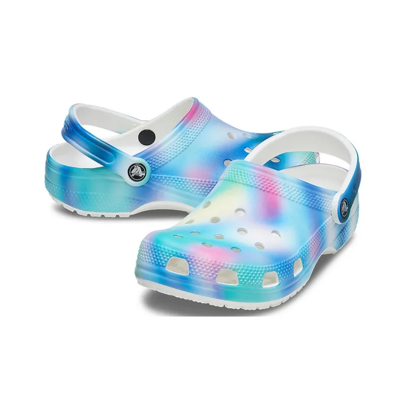 Crocs Colorful Crocs Beach Unisex Multi Color White Sandals-5