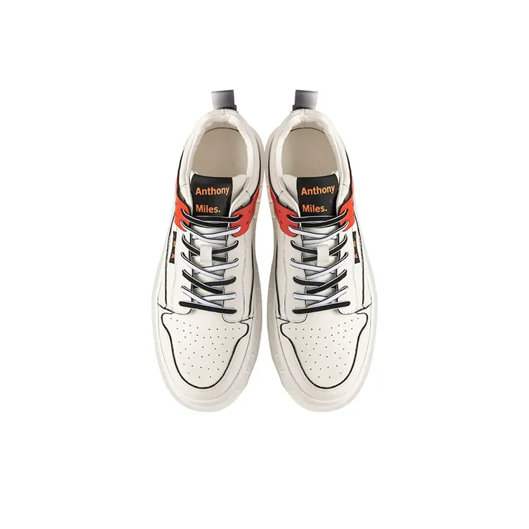 Anthony Miles Skateboard Shoes Men Low Top White/Red-3