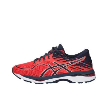 Asics Gel-Cumulus 19 Anti-Slip And Wear-Resistant Breathable Low-Top Running Shoes Men's Red Blue