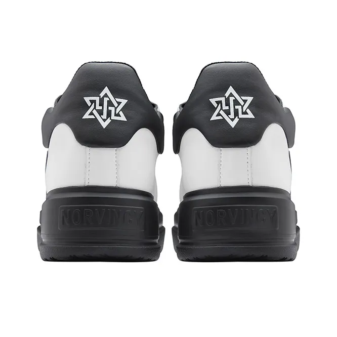 NORVINCY Low-Top Stylish Skateboarding Shoes Unisex Black White-3