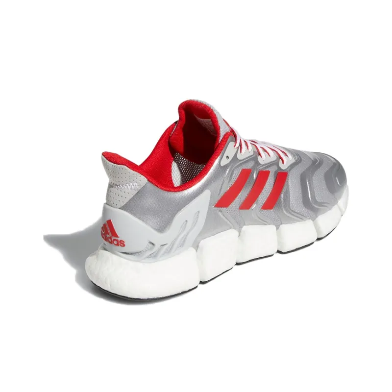 Adidas Climacool Anti Slip Wear Resistant Low Top Marathon Running Shoes Unisex Gray Silver White-3