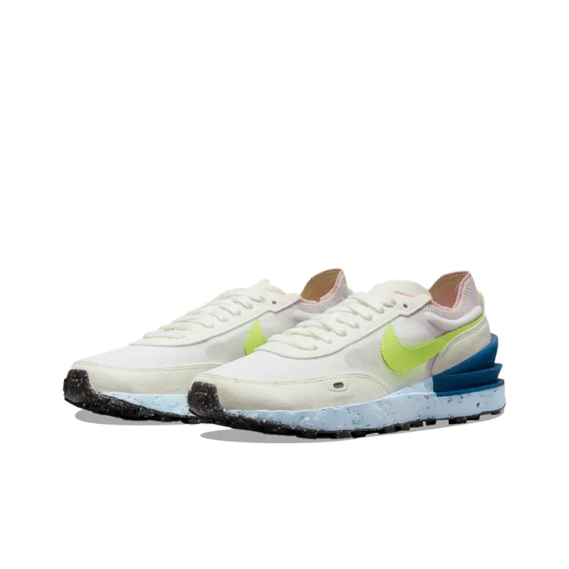 Nike Waffle One Crater Sneakers White/Green/Blue Women's-2