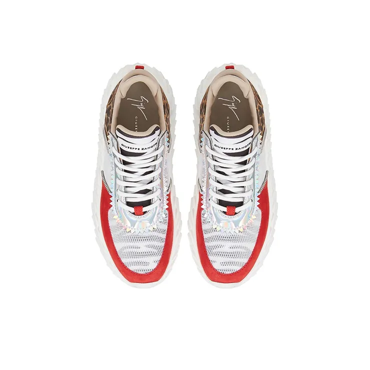 Giuseppe Zanotti/GZ Urchin Cushioned Slip-Resistant Lightweight Height Increasing Low-Top Casual Shoes Women's Red-3