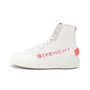 Givenchy Canvas Shoes Women's High Top White/Red
