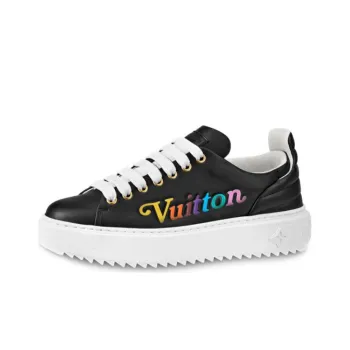 LOUIS VUITTON Lv Time Out Vuitton Calfskin Sports Shoes Black Women's