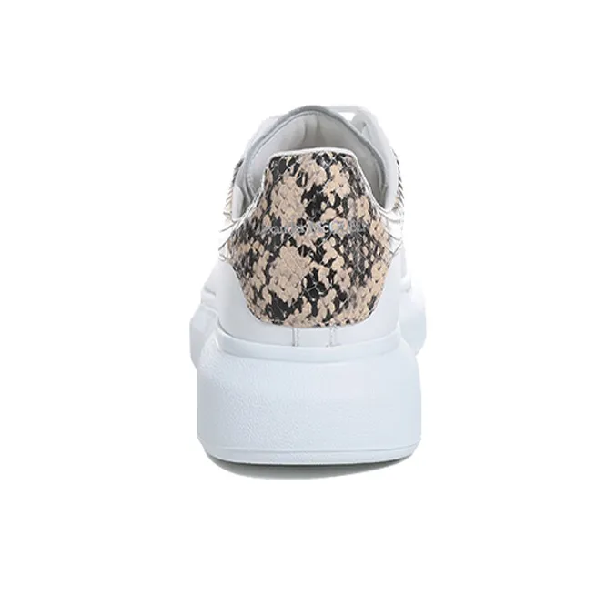 Alexander McQueen Oversized Sneaker Snakeskin Low-Top Skateboard Shoes Men's White-3