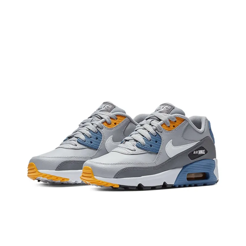 Nike Air Max 90 Ltr Leather Low Top Grey/Blue Gs-2