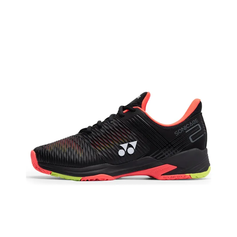 YONEX Wear Resistant Tennis Shoes Unisex Black Yellow-0