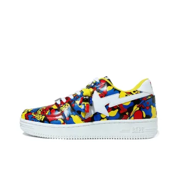 Medicom Toy x A BATHING APE STA Low Stylish Skateboarding Shoes Men's Yellow