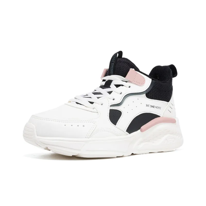 361° Casual Shoes Women's High Top Feather White/Obsidian Black-2