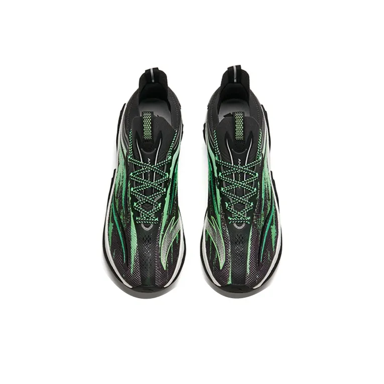 Anta Running Collection Cushioned Anti Slip And Wear Resistant Lightweight Low Top Running Shoes Men's Gray Green White-3