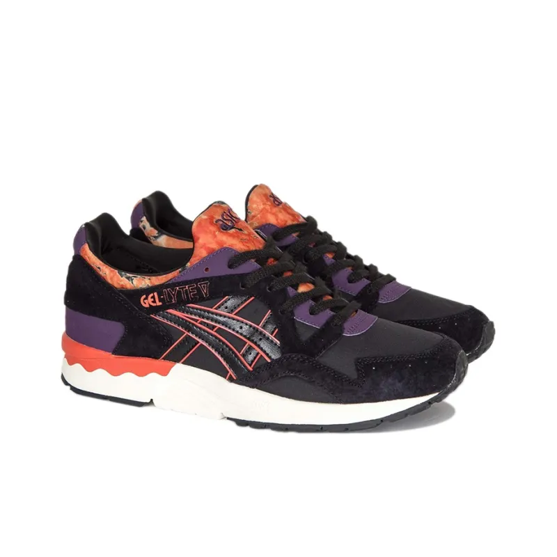 Asics Gel Lyte 5 Wear Resistant Low Top Running Shoes Unisex Black Purple-1