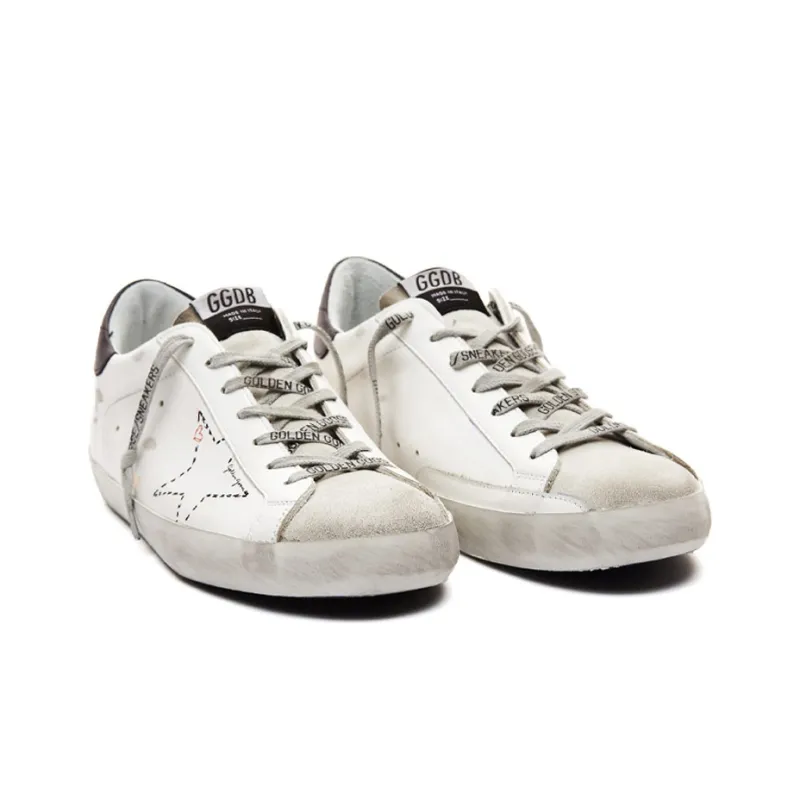 Golden Goose Super Star Low Top Stylish Skateboarding Shoes Men's Black White-2