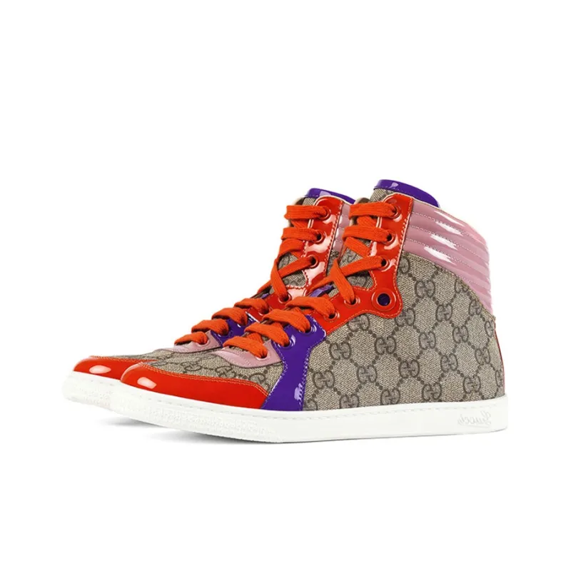 GUCCI Skateboard Shoes Women's High-Top Pink/Purple-1