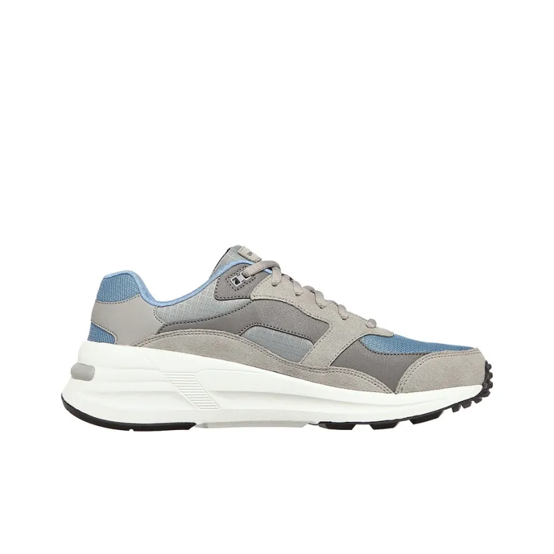 Skechers Global Jogger Cushioning Anti Slip And Wear Resistant Low Top Running Shoes Men's Gray Blue-1