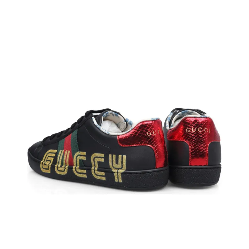 GUCCI Women's Ace Low 'Guccy Print Black' Women's-3