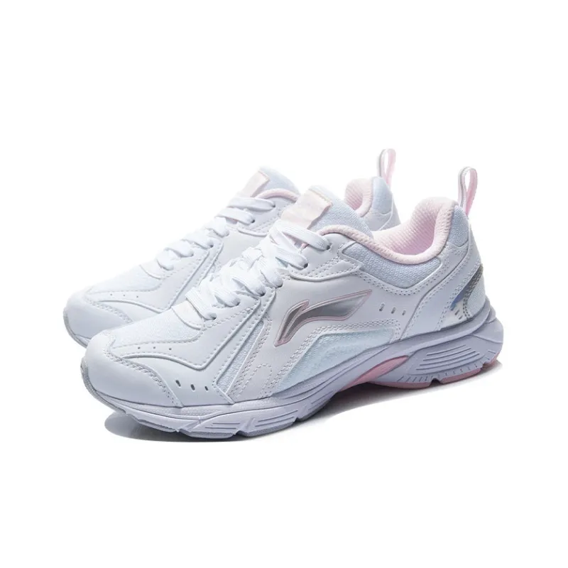 LiNing Cushioning Anti Slip And Wear Resistant Low Top Running Shoes Women's White Red-2