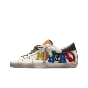 Golden Goose Super Star Stylish Skateboarding Shoes Men's White Multicolor