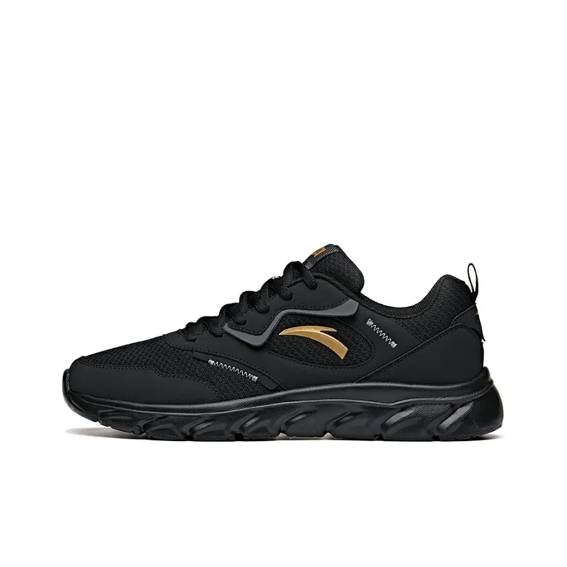 Anta Running Collection Cushioning Slip Resistant Abrasion Resistant Breathable Low Top Running Shoes Men's Black-0