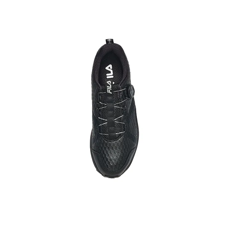 FILA Fence Cushioning Anti-Slip Wear-Resistant Breathability Low-Top Outdoor Shoes Men's Black Red-4