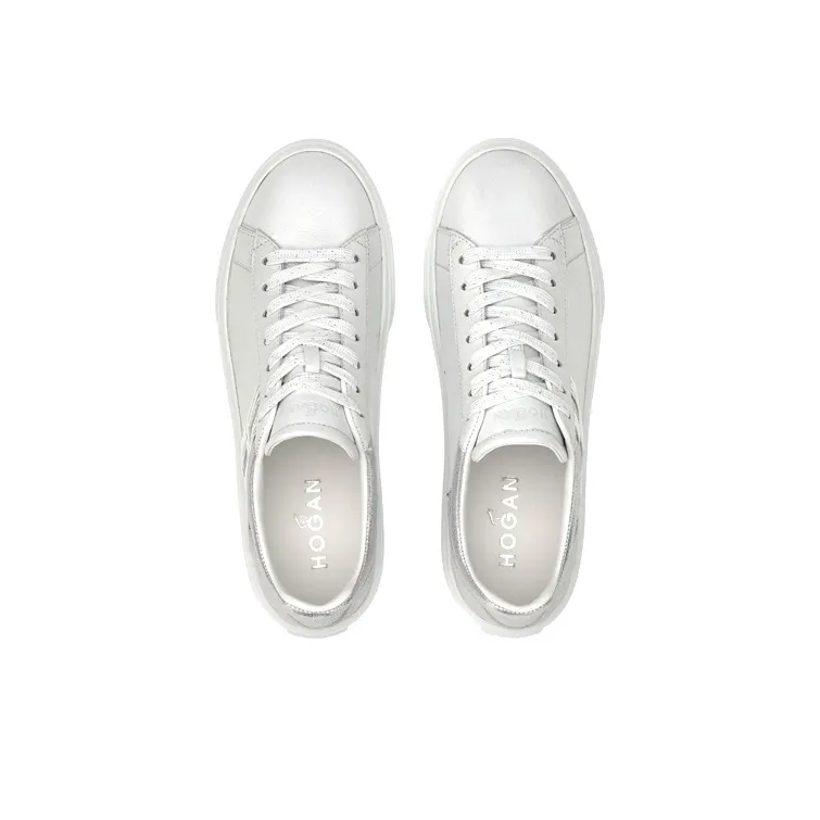 HOGAN H365 Low Top Stylish Skateboarding Shoes Women's Silver-3