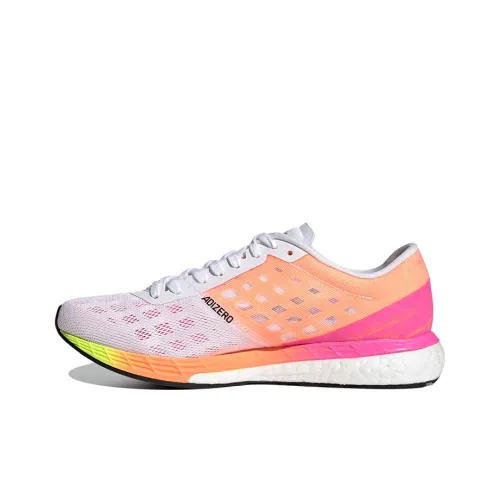 Adidas Adizero Boston 9 White Screaming Pink Women's